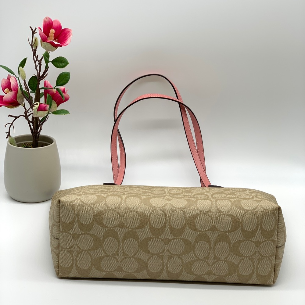 Coach Zip Top Tote In Signature Canvas - Picture 4 of 9
